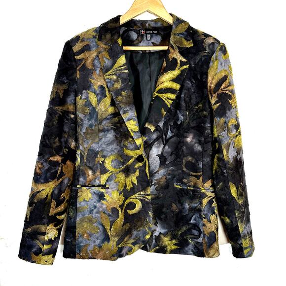 CARRE‎ NOIR dark floral fairycore grunge blazer jacket womans Medium - Picture 1 of 7